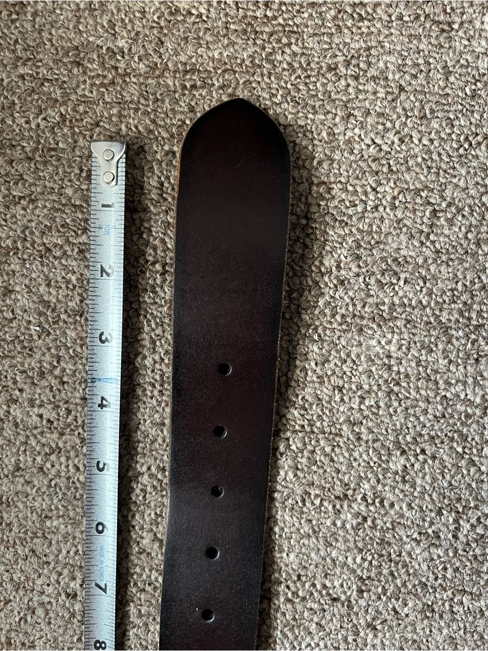 Frye Brown Leather Belt with Antique Brass Buckle - Picture 5 of 6